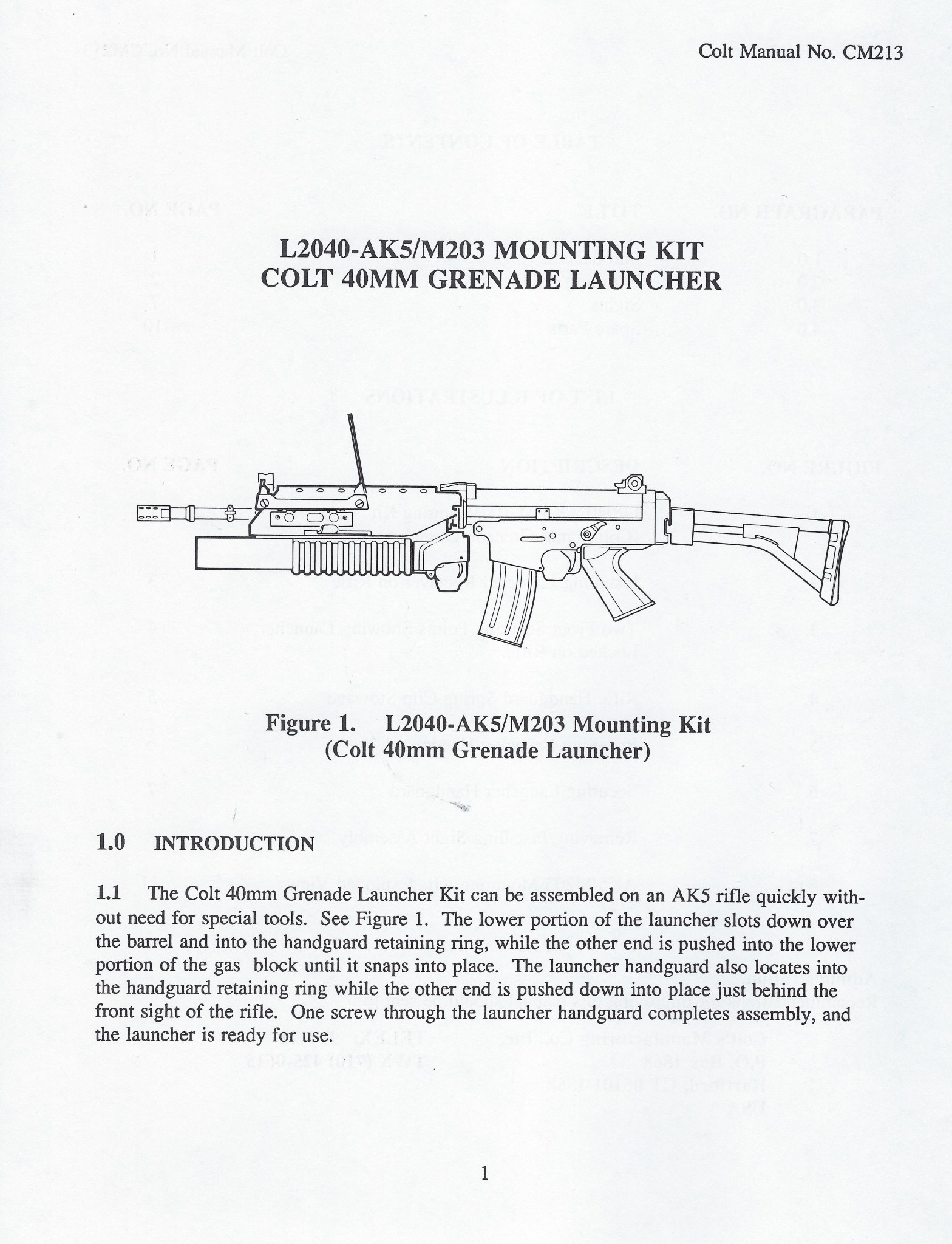 Colt L2040-AK5/M203 Mounting Kit – The Colt AR-15 Resource